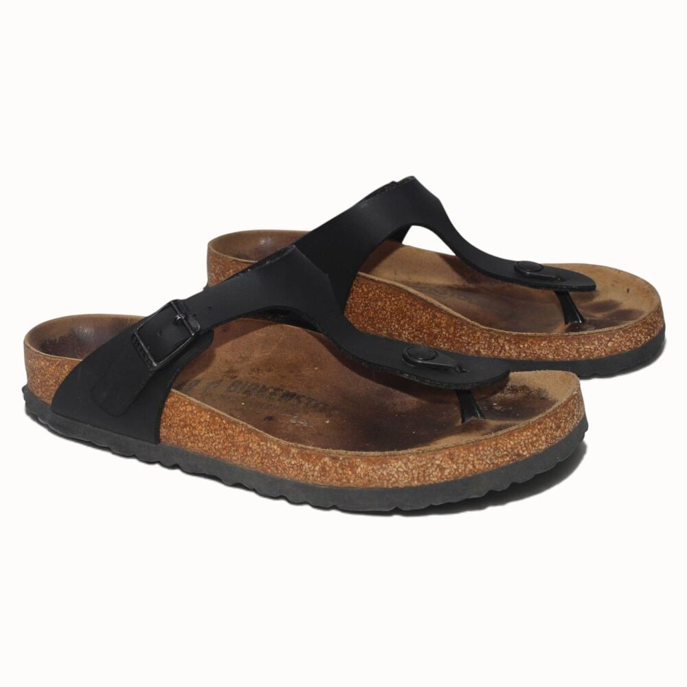 Birkenstock Gizeh Black Birko-Flor Sandals 40 Regular